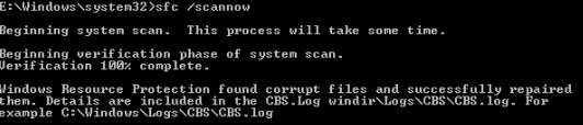 SFC Scannow Error