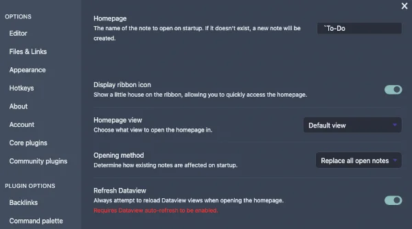 homepage plugin